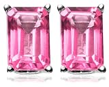 14k White Gold Treated Pink Topaz Earrings