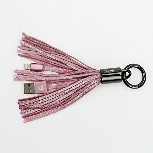 Remax Apple Lightning to USB Cable Tassels Keychain (Pink)