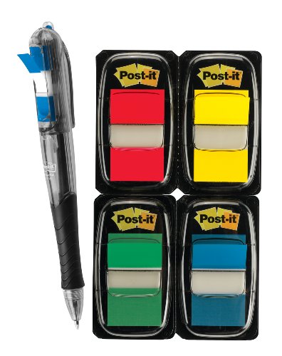 Post-it Flags Value Pack with Free Flag Pen Assorted Primary Colors 1-Inch wide 50 Dispenser 4-DispensersB00008IS1A