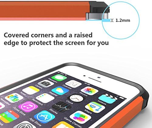 iPhone 5S Case, MiHua Apple iPhone 5 5S Protective Case Shockproof Rubber Slim Case Cover Anti-scratch Luxury Hybrid Dual Layer Full Cover Case for iPhone 5 5S (Orange)
