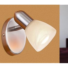 Eglo 27321A Dakar 1 Light Wall Light Fixture, Nickel Alabaster by Eglo