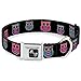 Buckle-Down Seatbelt Buckle Dog Collar - Owls Black/Fuchsia/Purple/Turquoise - 1