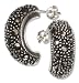 Sterling Silver Marcasite Half Hoop Post Earrings