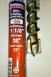 Powers Fasteners 1-1/8" x 18" (15" usable) Carbide Drill Bit, SDS-Plus, 4-Cutter Head