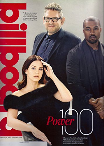 * THE POWER 100 * Lucian Grainge, Kanye West, Lana Del Rey - February 14, 2015 Billboard Magazine [Volume 127, Number 4, 110 Pages]