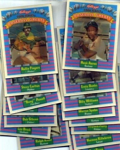 1991 KELLOGGS Corn Flakes 3-D Baseball GREATS Complete Set #1-15 - MINT- with AARON Mays Banks Gibson Spahn