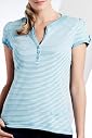 Pure Cotton Cap Sleeve Stripe Top [T41-2432-S]