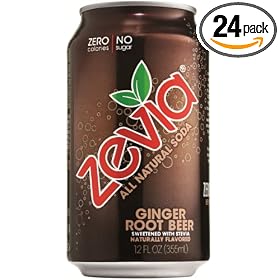 Zevia All Natural Soda, Ginger Root Beer, 12-Ounce Cans (Pack of 24)