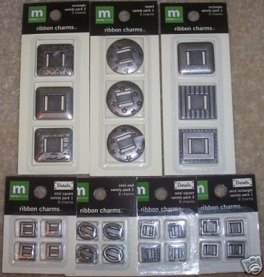 scrapbooking corners Discount Making Memories Ribbon Charms - Square Variety Pack - 3 Charms ****on left side of picture****