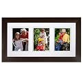 Metro 3-Picture Collage Frame with White Mat - Black