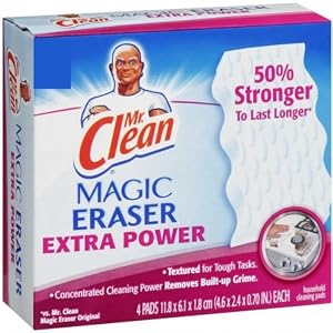 Mr. Clean Magic Eraser Extra Power Cleaning Pads, 4-Count Boxes (Pack of 4)