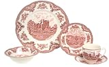 Johnson Brothers Old Britain Castles Pink Dinnerware 20-Piece Set, Service for 4