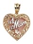 14k Yellow and Rose Gold "#1 Mom" Charm