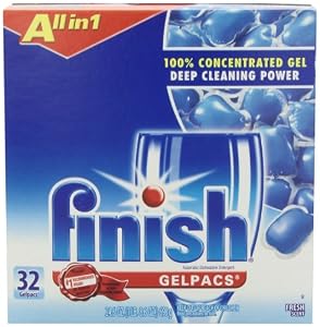 Finish Gelpacs Dishwasher Detergent, Fresh Scent, 32-Count