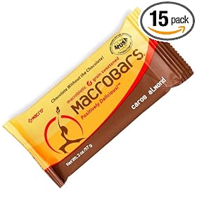 GO MACRO MACROBARS Carob Almond, 2-Ounce Bars (Pack of 15)