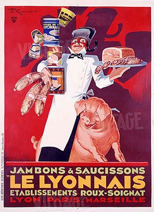 Le Lyonnais (Schinken und Würstchen) von Henry Le Monnier, 46x61