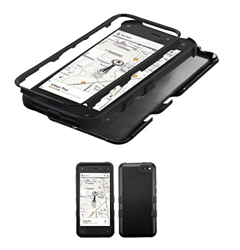 MyBat Rubberized TUFF Hybrid Phone Protector Cover for  Amazon Fire Phone - Retail Packaging - Black