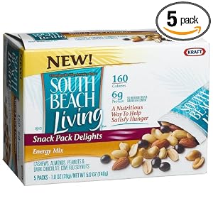 South Beach Living Snack Pack Delights Energy Mix, 5-Count Boxes (Pack of 5)
