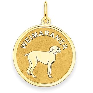 14k Weimaraner Disc Charm