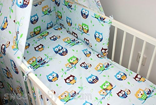 Baby Crib Nursery Bedding Set 3 Pcs / 1 X Crib Pillowcase - 40x60cm/ 1 X Crib Quilt Cover - 120x90cm/ 1x Crib Bumper-180x30cm