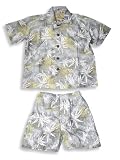 Coconut Pier - Boys 2-Piece Cabana Set, Grey, Gold