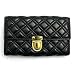Classic Quilted Metallic Clutch / Wallet