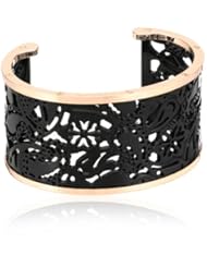 Rebecca "Cashmere" Rose Gold over Bronze Black Paisley Cuff Bracelet