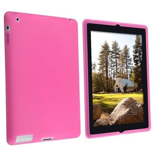 Fosmon Premium Quality Soft Silicone Skin Case for Apple iPad 2 (2nd Gen) - Pink