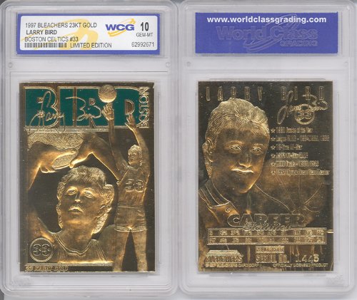97 LARRY BIRD BOSTON CELTICS 23K GOLD CARD GEM MINT 10