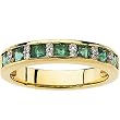 14K Yellow Gold Emerald and Diamond Ring/Anniversary Band
