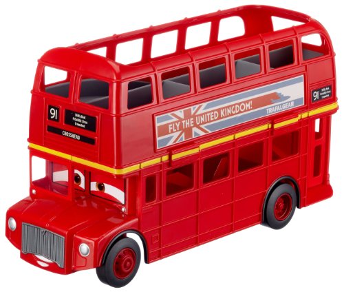 Mattel V3616 - Disney Cars 2 Autobus a due piani valigetta