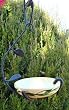 Beige Ceramic and Wrought Iron Handcrafted Mealworm and Seed Bird
