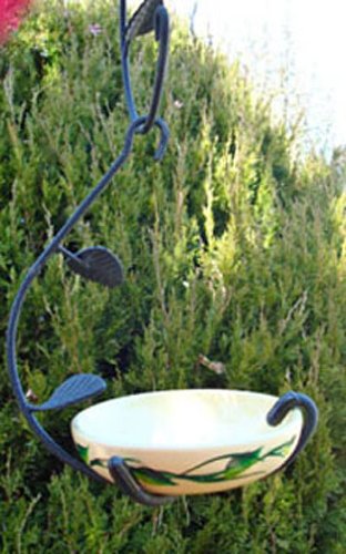 Beige Ceramic and Wrought Seed Bird