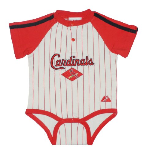 MLB St. Louis Cardinals Baby / Infant One-Piece Bodysuit / Romper / Onesie - Beige & Red (Size: 3-6)