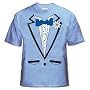 Men's Light Blue Tuxedo T-Shirt With Ruffles