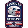 NFL New England Patriots 11-by-17 inch Fan Cave No Offseason Wood Sign