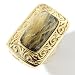 14K Gold Black Rutilated Quartz Electroform Ring