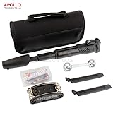 Apollo 28 Piece Bike Tool Kit Including Pump, Tire Repair Kit, Tire Levers, Compact 15-in-1 Multi-function Tool with Hey Keys, Sockets & Screwdrivers, Bone Wrench for Wheel Nuts - All in Carry Case