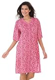 Dreams and Company Plus Size Short knit V-neck sleepshirt