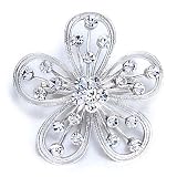 Elegant April Birthstone Flower Brooch