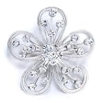 Elegant Clear Crystal Flower Brooch