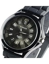 Unisex Silicone Quartz Watch Geneva Wrist Watch Black