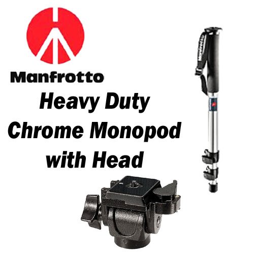 Manfrotto 681 Heavy Duty Chrome Monopod with Manfrotto 234RC QR Tilt Top-Swivel Tilt Head Kit