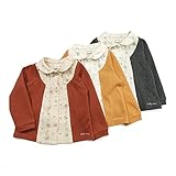 【アウトレット】Lily ivory (リリィ アイボリー)ブラウス (80～130cm) キムラタンの子供服 チャコール 95 (71037x71337-153)