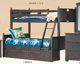 Bunk Bed - Black K/D Bead Board Panel Full / Full Size Bunk Bed with Underbed Chest - Raymond Furniture - BB22KP-V-F-X-SET