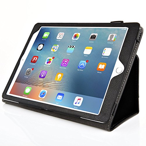 iPad Pro 9.7 Case - Bear Motion Leather Folio Case for iPad Pro 9.7 Inch - Black