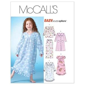 Amazon.com: McCall's Patterns M4646 Children's/Girls' Robe, Nightgowns ...