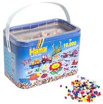 Hama Beads 10,000 Beads in a Bucket - Solid Mix
