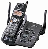 Remanufactured Panasonic KX-TG5432B 5.8 GHz FHSS GigaRange Dual-Handset Phone System with Answering System - Black