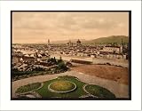 Cityscape view looking toward cathedral Florence Italy, c. 1890s, S-UNF